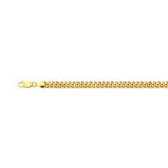 10K 3MM YELLOW GOLD HOLLOW MIAMI CUBAN 16" CHAIN NECKLACE (AVAILABLE IN LENGTHS 7" - 30")