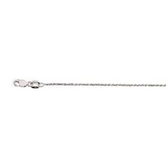 10K 1MM WHITE GOLD SOLID DC ROPE 16" CHAIN NECKLACE (AVAILABLE IN LENGTHS 7" - 30")
