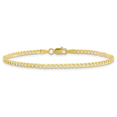 10k 2.5mm Yellow Gold Semi-Solid Curb Link Chain (AVAILABLE IN LENGTHS 16" - 24")