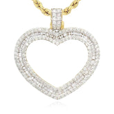 10k Yellow Gold Heart Shaped Diamond Memory Pendant 2.50 ctw