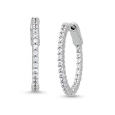 1/2 CT. T.W. Diamond Inside-Out Hoop Earrings in 10K White Gold