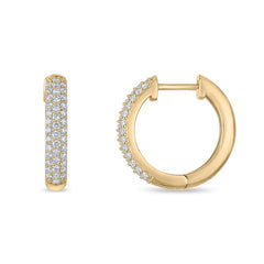 1/2 CT. T.W. Certified Lab-Grown Diamond Triple Row Hoop Earrings in 10K Gold (F/VS2)