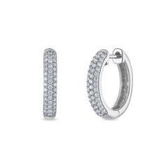 1/2 CT. T.W. Certified Lab-Grown Diamond Triple Row Hoop Earrings in 10K Gold (F/VS2)