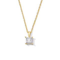 1/4 CT. Princess-Cut Diamond Miracle Solitaire Pendant in Sterling Silver (JI3)