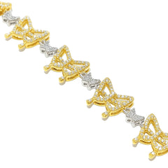 Butterfly Bracelet 1.25 ctw Diamond 10K Yellow Gold