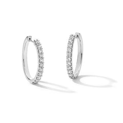 1 CT. T.W. Certified Lab-Grown Diamond Oval Hoop Earrings in Sterling Silver (F/VS2)