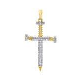 1.50 CT. T.W. Diamond Nail Cross Pendant in 10K Yellow Gold