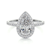 4 CT. T.W. Pear-Shaped Certified Lab-Grown Diamond Collar Engagement Ring in 14K White Gold (F/VS2)