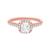 1-1/3 CT. T.W. Princess-Cut Certified Lab-Grown Diamond Frame Engagement Ring in 14K Rose Gold (F/VS2)