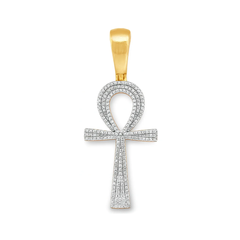 0.50 CT. T.W. Diamond Ankh Cross Pendant in 10K Yellow Gold