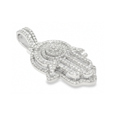1.20 CT. T.W. Diamond Hamsa Pendant in 10K White Gold