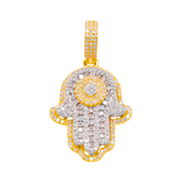 1.00 CT. Diamond Hamsa Pendant in 10K Yellow Gold