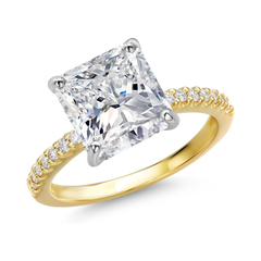 3 CT. T.W. Princess-Cut Certified Lab-Grown Diamond Bridal Set in 14K Gold (I/SI2)