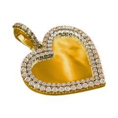 0.50 CT. T.W. Diamond Heart-Shaped Memory Pendant in 10K Yellow Gold