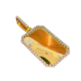 10k Yellow Gold Rectangle Shaped Diamond Memory Pendant 0.23 ctw