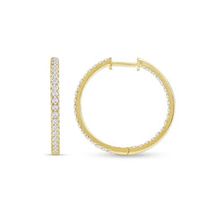 1 CT. T.W. Certified Lab-Grown Diamond Inside-Out Hoop Earrings in 14K White Gold (F/SI2)