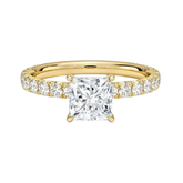 3-1/4 CT. T.W. Princess-Cut Certified Lab-Grown Diamond Engagement Ring in 14K Gold (I/SI2)