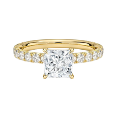 3-1/4 CT. T.W. Princess-Cut Certified Lab-Grown Diamond Engagement Ring in 14K Gold (I/SI2)