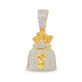 0.63 CT. T.W. Diamond Money Bag Pendant in 10K Yellow Gold