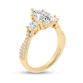 2-3/4 CT. T.W. Pear-Shaped Certified Lab-Grown Diamond Three Stone Engagement Ring in 14K Gold (F/SI2)