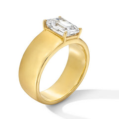 2 CT. Emerald-Cut Certified Lab-Grown Diamond Solitaire Cigar Band Engagement Ring in 14K Gold (FVS2)