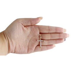 1.50 CT. T.W. Diamond Nail Cross Pendant in 10K Yellow Gold