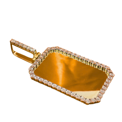 10k Yellow Gold Rectangle Shaped Diamond Memory Pendant 0.23 ctw