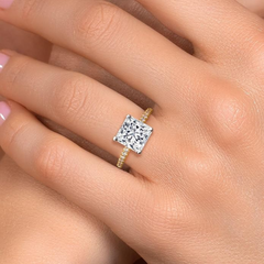 3 CT. T.W. Princess-Cut Certified Lab-Grown Diamond Bridal Set in 14K Gold (I/SI2)