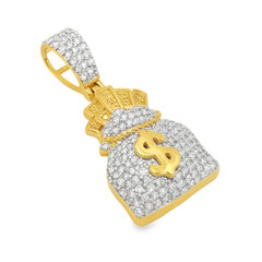 0.63 CT. T.W. Diamond Money Bag Pendant in 10K Yellow Gold