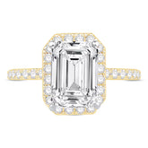 3-1/2 CT. T.W. Emerald-Cut Certified Lab-Grown Diamond Frame Engagement Ring in 14K Gold (F/VS2)