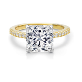 3 CT. T.W. Princess-Cut Certified Lab-Grown Diamond Bridal Set in 14K Gold (I/SI2)