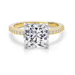 3 CT. T.W. Princess-Cut Certified Lab-Grown Diamond Bridal Set in 14K Gold (I/SI2)