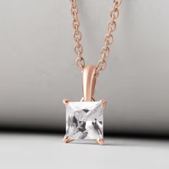 1/2 CT. Diamond Solitaire Pendant in 10K Rose Gold