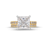 4-1/3 CT. T.W. Princess-Cut Certified Lab-Grown Diamond Bridal Set in 14K Gold (F/VS2)
