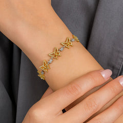 Butterfly Bracelet 1.25 ctw Diamond 10K Yellow Gold