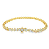 Flower Bracelet 2.60 ctw Diamond 10K Yellow Gold