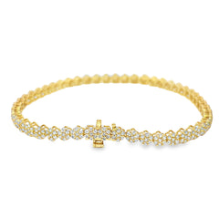 Flower Bracelet 2.60 ctw Diamond 10K Yellow Gold