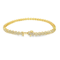 Flower Bracelet 2.60 ctw Diamond 10K Yellow Gold