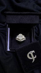 14Kt Yellow Gold with total 4.44ctw Lab Grown Diamonds, 3.00ctw Oval shape Centre Diamond Bridal Set (Ring)