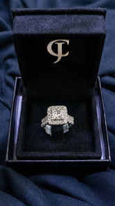 14Kt Yellow Gold with total 3.08ctw Lab Grown Diamonds, 1.58ctw Princess Cut Centre Diamond Bridal Set (Ring)