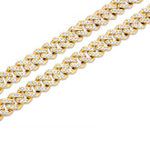 Cuban Bracelet 0.95 ctw Diamond 10K Yellow Gold