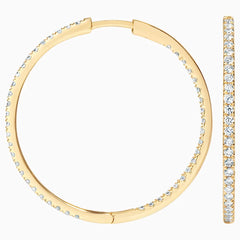 Diamond Fashion High Hoop Earrings 2.20 ctw 14K White Gold