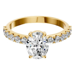 1-1/2 CT. T.W. Oval Certified Lab-Grown Diamond Engagement Ring in 14K Gold (I/SI2)