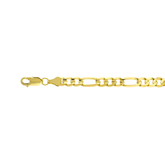 10k 3.5mm Yellow Gold Semi-Solid Figaro Chain