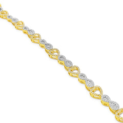 Infinity Heart Bracelet 1.50 ctw Diamond 10K Yellow Gold