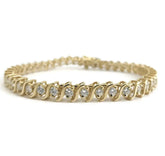 1.00 ctw 10K Yellow Gold S-Link Diamond Tennis Bracelet