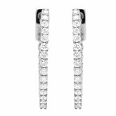 ctw 10K White Gold Diamond Endless Hoop Earrings 1.00