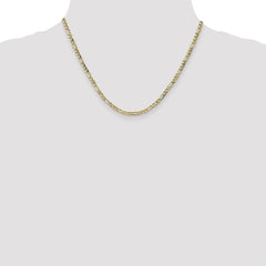 10k 3.5mm Yellow Gold Semi-Solid Figaro Chain