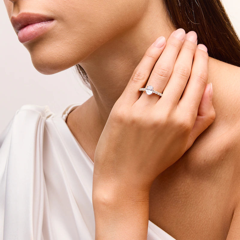 1-1/2 CT. T.W. Oval Certified Lab-Grown Diamond Engagement Ring in 14K Gold (I/SI2)