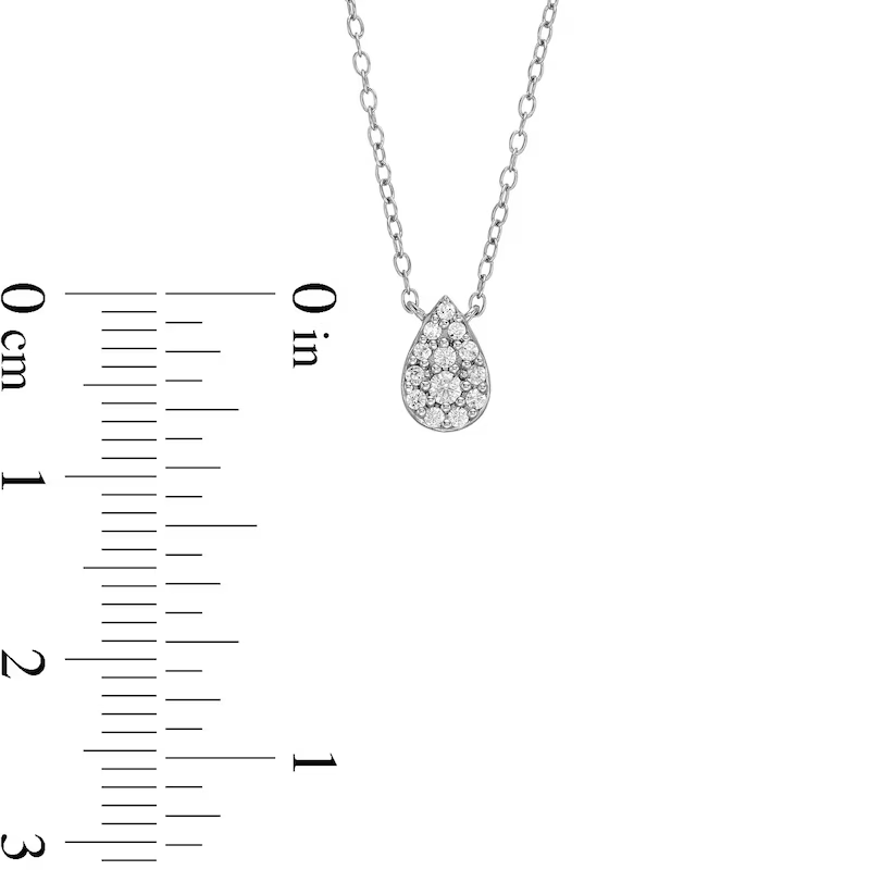 1/10 CT. T.W. Pear-Shaped Multi-Diamond Necklace in Sterling Silver